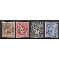 France 1876/1890 Lot Type Sage, nuances et oblitérations COTE +150€ - B/TB