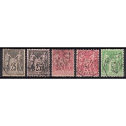 France 1876/1890 Lot Type Sage, nuances et oblitérations COTE +150€ - B/TB