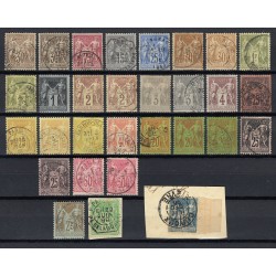 France 1876/1890 Lot Type Sage, nuances, oblitérés et neufs COTE +275€ - B/TB