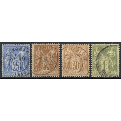 France 1876/1890 Lot Type Sage, nuances, oblitérés et neufs COTE +275€ - B/TB