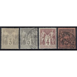 France 1876/1890 Lot Type Sage, nuances, oblitérés et neufs COTE +275€ - B/TB