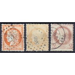 France 1853/1875 Lot Napoléon et Cérès, nuances, oblitérés COTE +360€ - B/TB