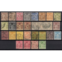 France 1876/1890 Lot Type Sage, nuances, oblitérés et neufs COTE +230€ - B/TB