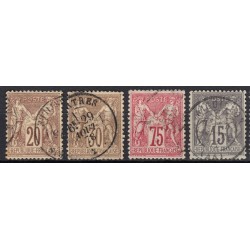 France 1876/1890 Lot Type Sage, nuances, oblitérés et neufs COTE +230€ - B/TB