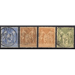 France 1876/1890 Lot Type Sage, nuances, oblitérés et neufs COTE +230€ - B/TB