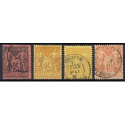 France 1876/1890 Lot Type Sage, nuances, oblitérés et neufs COTE +230€ - B/TB