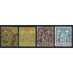 France 1876/1890 Lot Type Sage, nuances, oblitérés et neufs COTE +230€ - B/TB