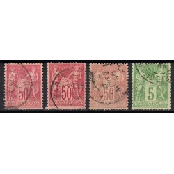 France 1876/1890 Lot Type Sage, nuances, oblitérés et neufs COTE +230€ - B/TB