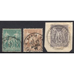 France 1876/1890 Lot Type Sage, nuances, oblitérés et neufs COTE +180€ - B/TB
