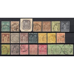 France 1876/1890 Lot Type Sage, nuances, oblitérés et neufs COTE +180€ - B/TB