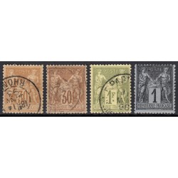 France 1876/1890 Lot Type Sage, nuances, oblitérés et neufs COTE +180€ - B/TB