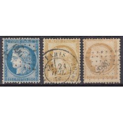 France 1853/1875 Lot Napoléon et Cérès, nuances, oblitérés COTE +370€ - B/TB