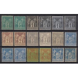 France 1876/1898, Sage, lot de 18 timbres neufs * avec charnière COTE +600€