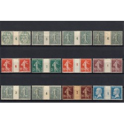 France 1900/1924, Lot de 12 paires millésimées neufs * ou (*) COTE +230€ - B/TB