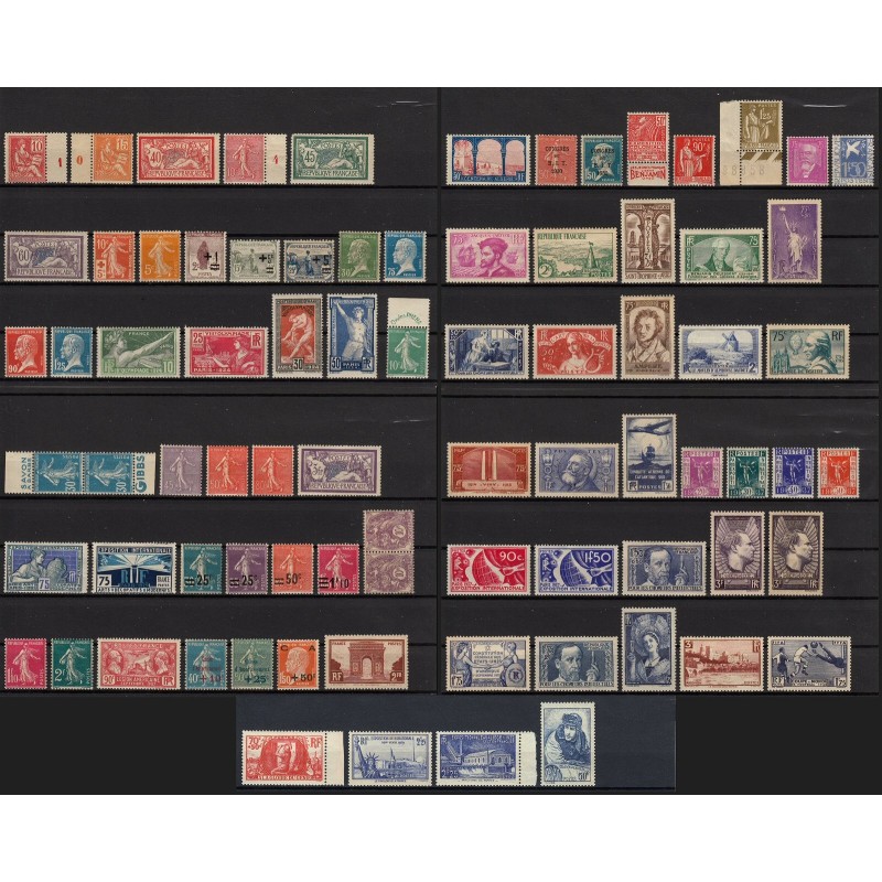 France 1900/1940, Collection neufs * avec trace de charnière COTE +1300€ - TB