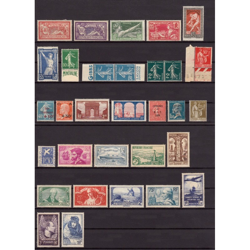 France 1900/1937, Collection neufs * avec trace de charnière COTE +1450€ - TB