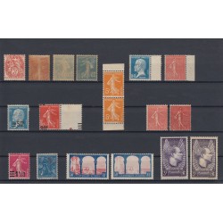 France 1900/1937, Lot de 14 timbres avec variétés, neufs * trace de ch. - TB
