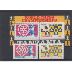 Jeu d'échecs, lot de 12 séries complètes et blocs-feuillets, années 1960/2000