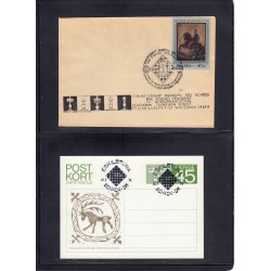 Jeu d'échecs, lot de 90 lettres, cartes, cachets illustrés, années 1947/2005