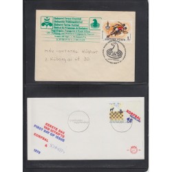 Jeu d'échecs, lot de 90 lettres, cartes, cachets illustrés, années 1947/2005