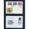 Jeu d'échecs, lot de 90 lettres, cartes, cachets illustrés, années 1947/2005