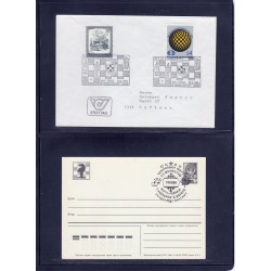 Jeu d'échecs, lot de 90 lettres, cartes, cachets illustrés, années 1947/2005