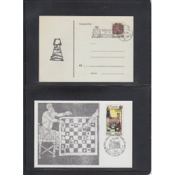 Jeu d'échecs, lot de 90 lettres, cartes, cachets illustrés, années 1947/2005