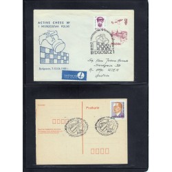 Jeu d'échecs, lot de 90 lettres, cartes, cachets illustrés, années 1947/2005