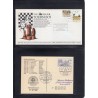 Jeu d'échecs, lot de 90 lettres, cartes, cachets illustrés, années 1947/2005