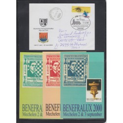 Jeu d'échecs, lot de 90 lettres, cartes, cachets illustrés, années 1947/2005