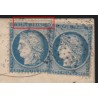 n°60A, Cérès 25c bleu, Type I, dont variété "grande cassure du filet" s/lettre