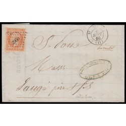 n°16, 40c orange, oblitéré PC 2960 SAINT-AFFRIQUE Aveyron sur lettre - TB