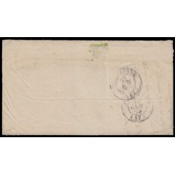 n°14Af, 20c BLEU-LAITEUX, oblitéré PC 3043 SAINT-DIE-DES-VOSGES pour Strasbourg