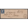 n°14Aa, 20c BLEU-FONCÉ, oblitéré PC 484 BOURGNEUF-EN-RETZ s/lettre pour Nantes