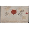 n°14Af, bande de quatre, 20c BLEU-LAITEUX, oblitéré PC 579 CAGNES sur lettre