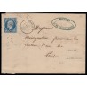n°14A, 20c bleu, oblitéré PC 2916 SOMAIN sur lettre pour Paris - SUPERBE