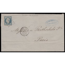 n°14Af, bord de feuille, 20c BLEU-LAITEUX, obl ambulant Nb + NANTES-BOÎTE AMB.2
