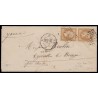 n°13Ac, paire verticale, 10c BISTRE-BRUN, bureau de Paris D pour Égriselles TB