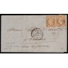 n°13B, 10c brun-clair, Type II, oblitéré bureau de Paris A pour Nantes - TB