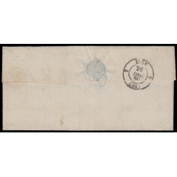 n°13B, 10c brun-clair, Type II, oblitéré PC 1818 LYON sur lettre locale - TB
