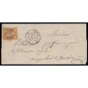 n°13B, 10c brun-clair, Type II, oblitéré Bureau de Paris J lettre pour Paris