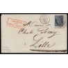 n°4a, coin de feuille, Cérès 25c bleu-foncé, oblitéré grille + càd PARIS - B/TB