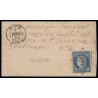 n°4, Cérès non-dentelé 25c bleu, oblitéré PC 1096 DIEPPE lettre pour Rouen - TB