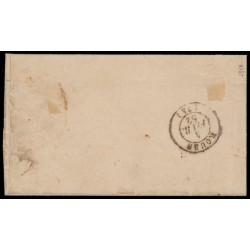 n°4, Cérès non-dentelé 25c bleu, oblitéré PC 1096 DIEPPE lettre pour Rouen - TB