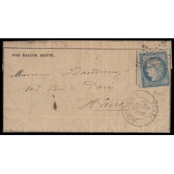 Ballon monté "Le Daguerre", Gazette des Absents n°6 pour Le Havre - CERTIFICAT