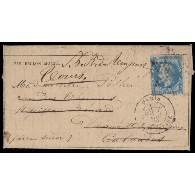Ballon monté "Le Ville de Chateaudun", Gazette des Absents n°4 - CERTIFICAT