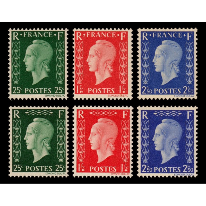 n°701A/701F, non émis de Londres 1942, neufs ** sans charnière - CERTIFICAT