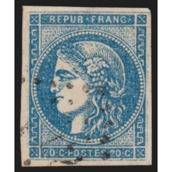 n°45Cd, Cérès de Bordeaux, 20c BLEU-CLAIR, Type II, R3, signé A.BRUN - TB