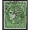 n°42B, Cérès de Bordeaux, 5c vert-jaune, R2, oblitéré gros chiffres - TB