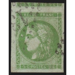 n°42B, Cérès de Bordeaux, 5c vert-jaune pâle, oblitéré, signé DIENA - SUPERBE